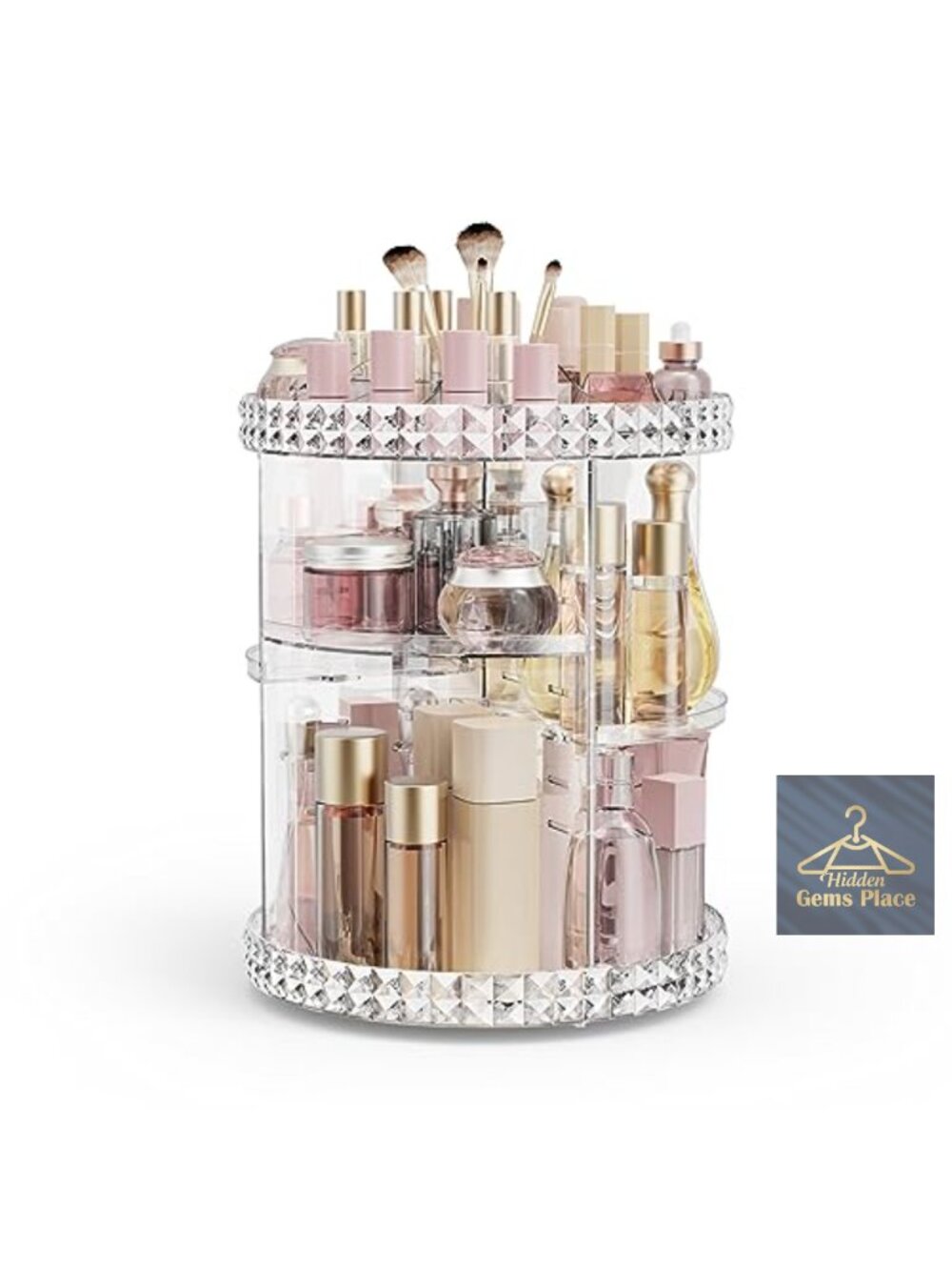 Rotating Makeup Organizer Spinning Clear Acrylic Cosmetic Storage Lazy Susan